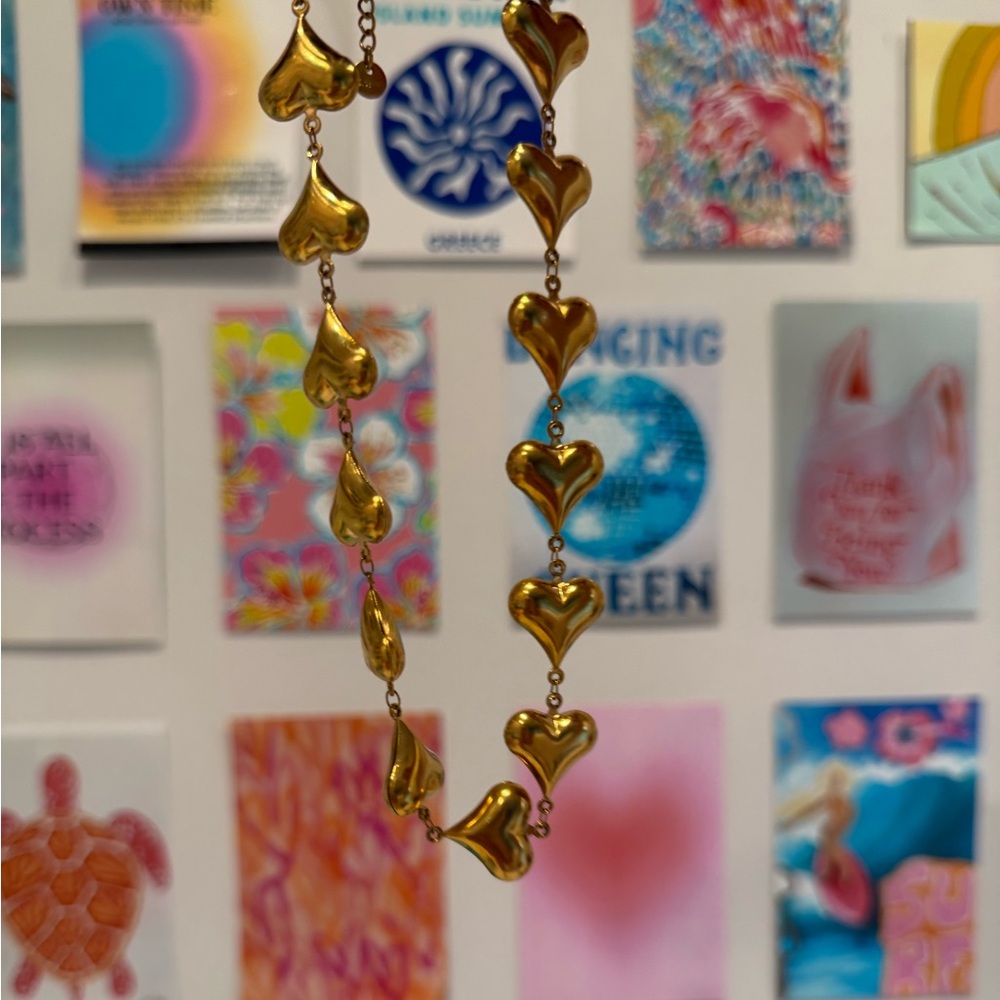 Gold heart shaped necklace